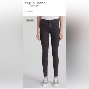 Rag & Bone 10” High Rise Skinny Stretch Jeans in Inky size 28 inseam 28”